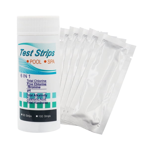 xuyanhg Clearance 6 In 1 Pool And Spa Test Strips Kit 50 Accurate Test Strips For Spa, Swimming Pool And Hot Tubs
