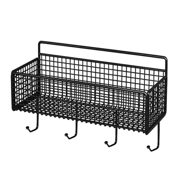 xuyanhg Metal Storage Basket, No Drilling Hanging Fruit Baskets, Cabinet Door Organizer for Kitchen Bathroom Pantry, Upgrade Super-sized Adhesive