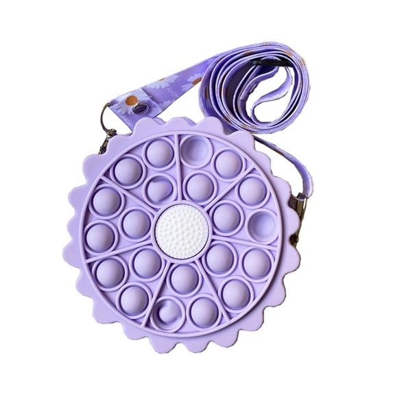 xuyidan Pop Shoulder Bag Fidget toys Pop Purse It Crossbody Bag for Girls and Women Push Popper Purse Kids Crossbody Bag Handbag Fidget toys, (Purple)