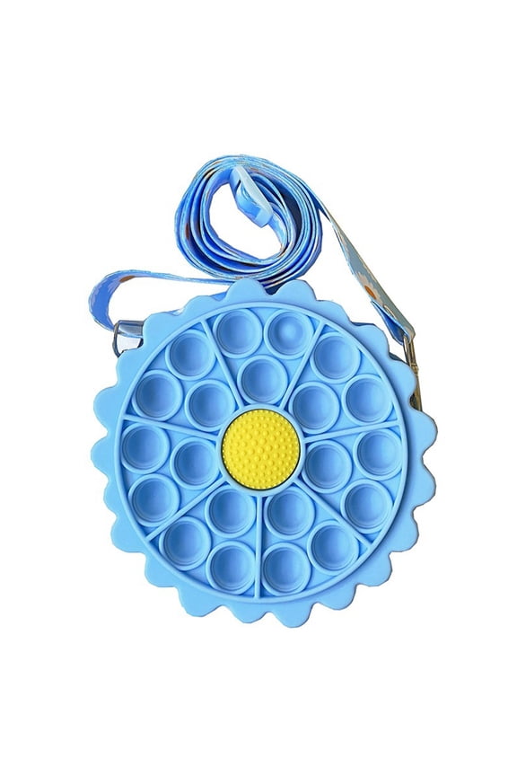 Pop Shoulder Bag Fidget toys Pop Purse It Crossbody Bag for Girls and Women Push Popper Purse Kids Crossbody Bag Handbag Fidget toys, (Blue)