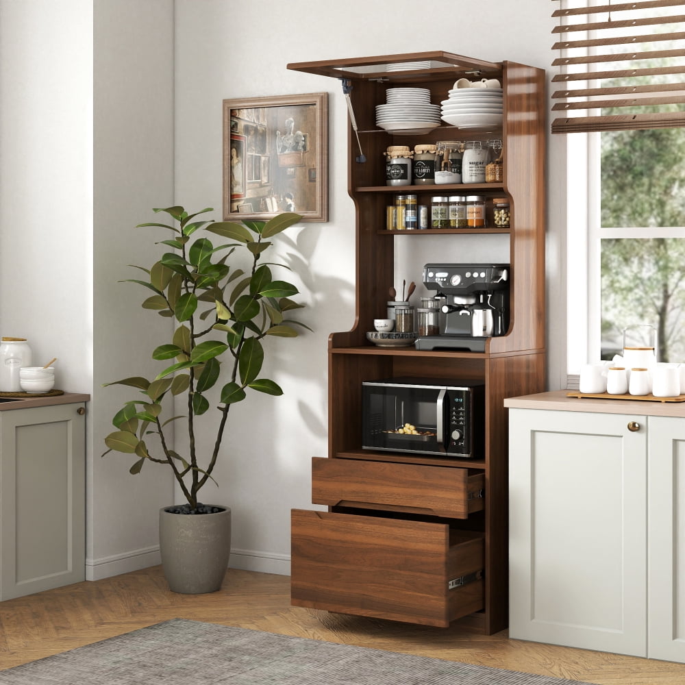 xxpepo Farmhouse Kitchen Hutch Cabinet, Freestanding Pantry Buffet with ...