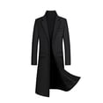 thumbnail image 1 of xxxiticat Men's Winter Trench Coat Lapel Single Breasted Slim Fit Wool Blend Overcoat Jacket Long Pea Coat(BL,XL), 1 of 4