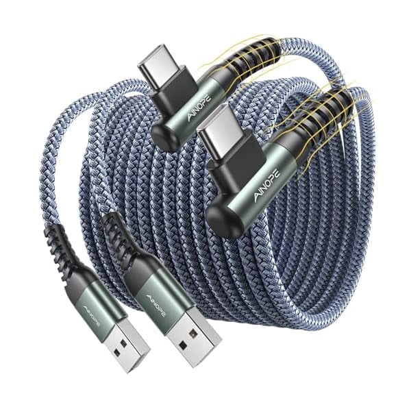 xzyuan 10 ft USB C Cable 2-Pack, 3.1A C Chargers Fast Charging 10 Foot, Resistant Nylon Braided Type C Charger Fast Charging 10ft Right Angle Charger Cord Fit for Galaxy S20 Ultra S10 S10E S9 S8 Plus