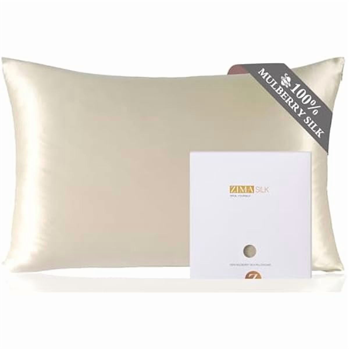 xzyuan 100% Pure Mulberry Silk Pillowcase for Hair and Skin Health,Soft and Smooth,Both Sides Premium Grade 6A Silk,600 Thread Count,with Hidden Zipper,1pc (Queen 20''x30'',Beige)