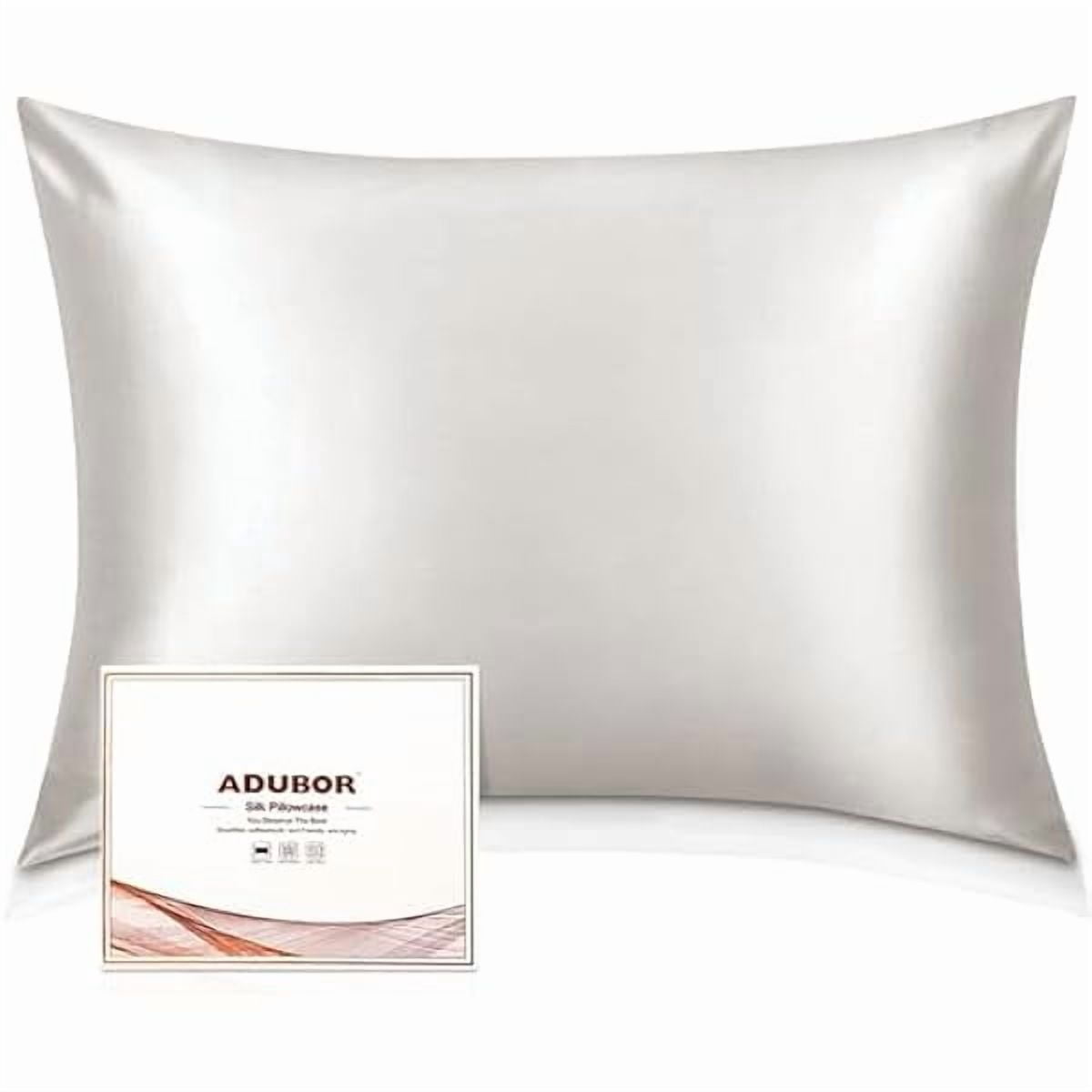 xzyuan 100% Silk Pillowcase - Mulberry Silk Pillow Cases, 22 Momme 6A Grade Fibers, Silk Pillow Case for Hair and Skin Health, with Hidden Zipper (Queen 20''x30'', Ivory White, 1PC)