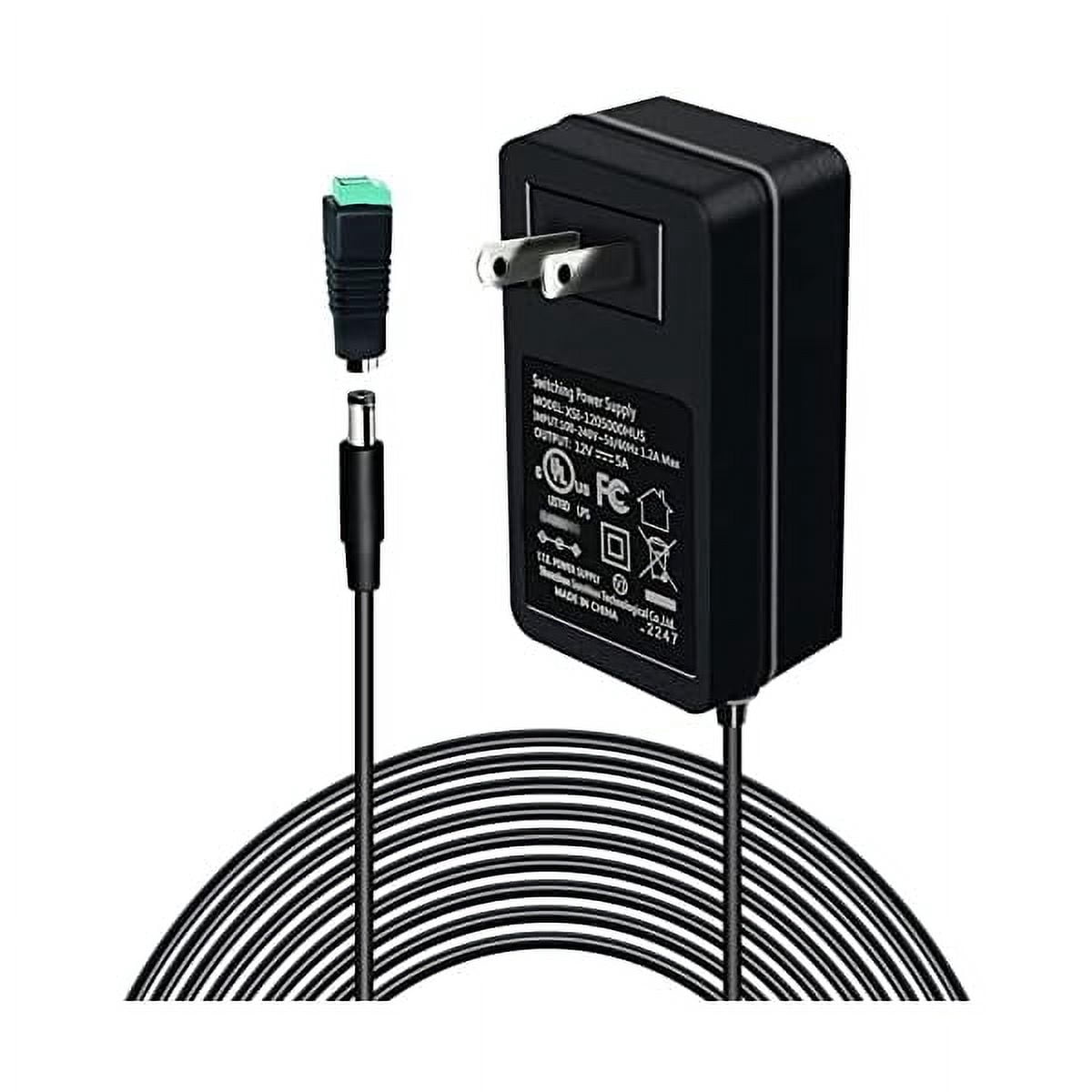 xzyuan 12V 5A Power Supply Adapter, UL Listed 12 Volt 5 Amp 60W DC ...