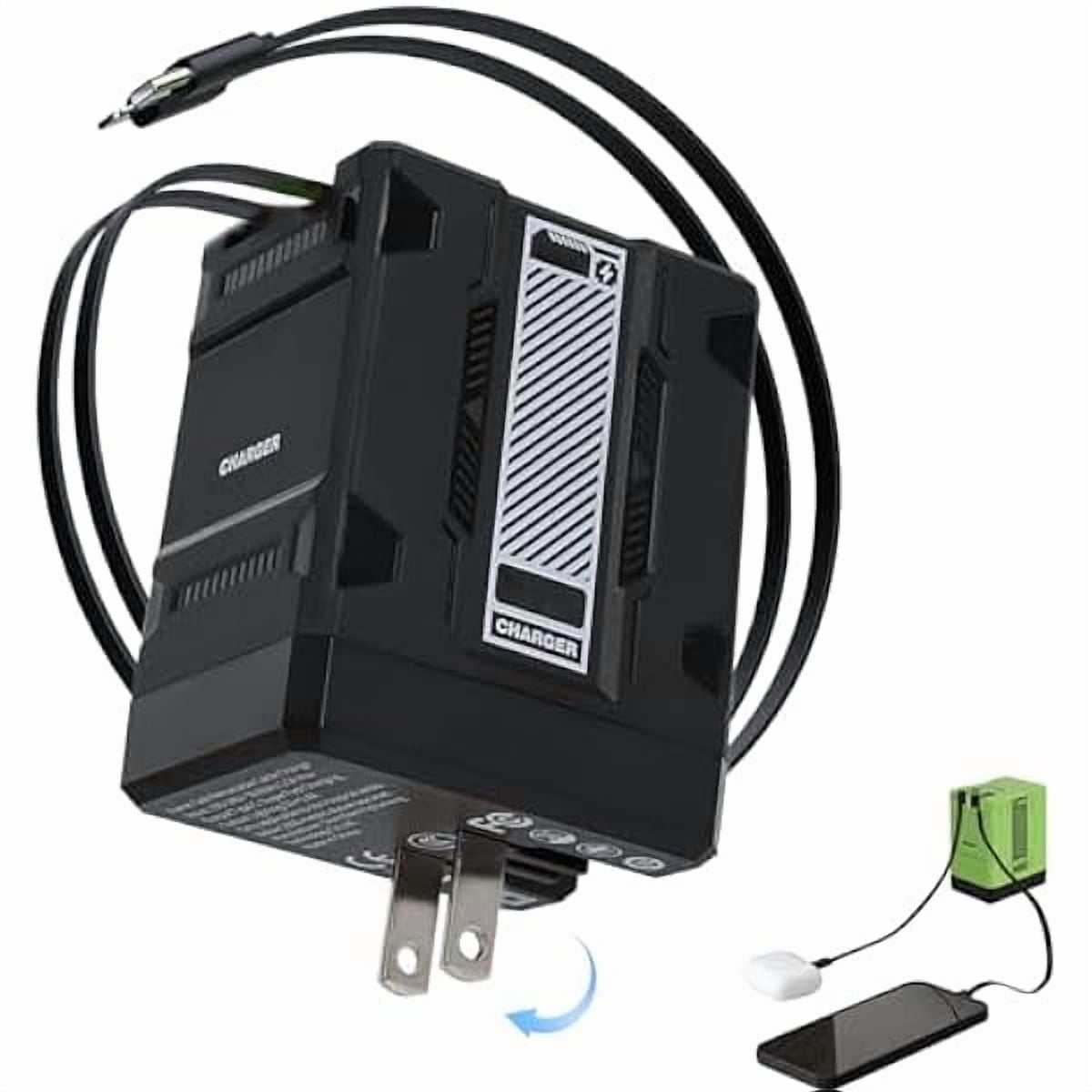 xzyuan 2 in 1 GaN Charger 120w, New Scalable Retractable 120w Fast Charger Module, All in 1 Foldable Charging Adapter Wall Plug for Phone, Tablet, Laptops (Black)