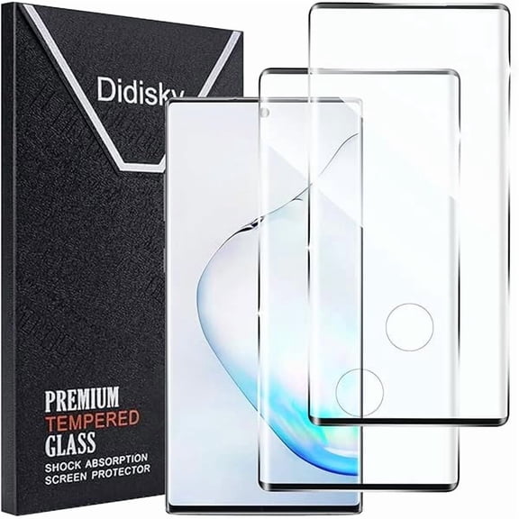 xzyuan 2 Pack for Samsung Galaxy Note 10 Screen Protector Tempered Glass, 3D Curved Full Coverage, 9H Hardness, HD Clear, Anti Scratch, Bubble Free, Easy to Install