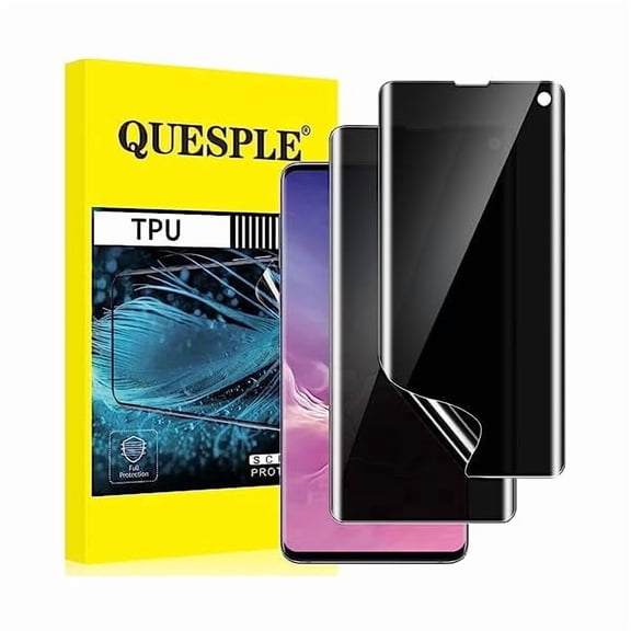 xzyuan 2 Pack Tpu Privacy Screen Protector for Samsung Galaxy S10 6.1 Inch[Not Glass], True 28 Anti-Spy, Fingerprint Unlock Support, High Sensitivity, Case Friendly