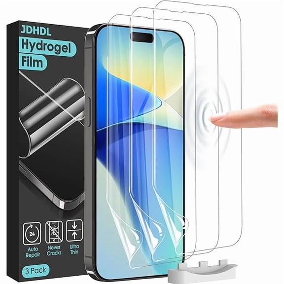xzyuan 3 Pack Flexible Film Screen Protector for iPhone 16 Pro Max, Non-breakable Soft TPU Hydrogel Film for iPhone 16 Pro Max Screen Protector Film (NOT Glass)