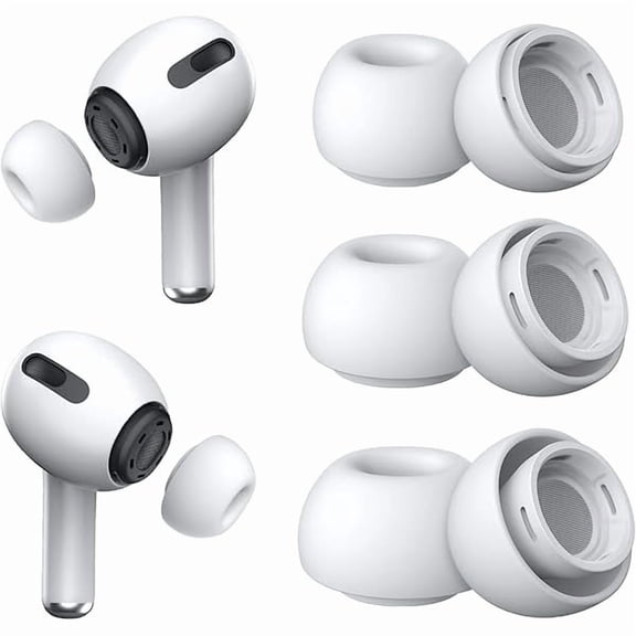 xzyuan 3 Pairs Replacement Ear Tips for Airpods Pro and 2nd Generation with Noise Reduction Hole, Silicone Ear Tips for Airpods Pro with Portable Storage Box and Fit in The Charging Case(S/M/L)