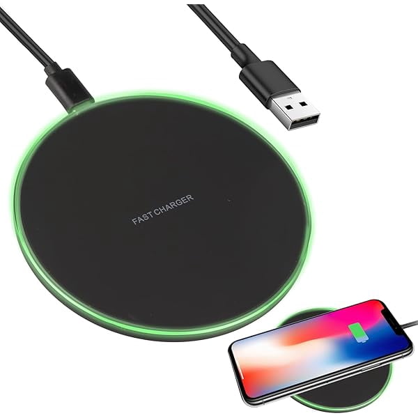 xzyuan 35W Fast Wireless Charger Qi Charging Pad for iPhone 16/15/14/13/12/11, Samsung Galaxy S25/S24/S23/S22/S21/S20, Ultra-Slim Wireless Charging Station with LED Indicator, USB-C Cable (Black)