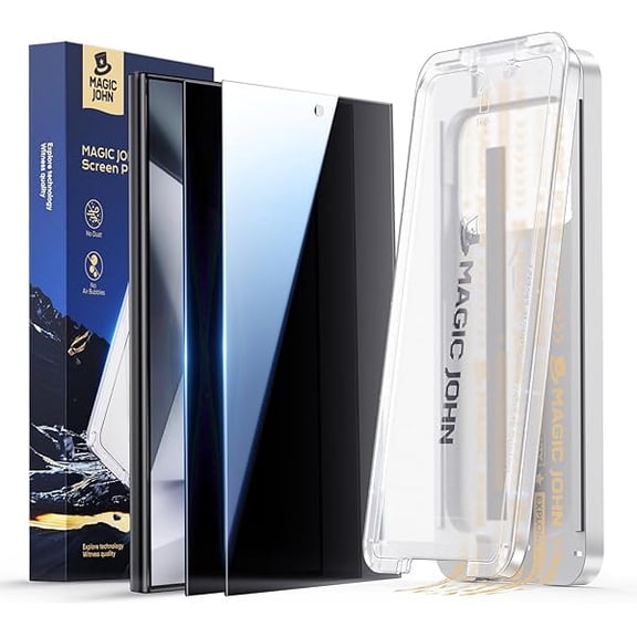 xzyuan 3rd Gen Upgraded for Samsung Galaxy S24 Ultra Screen Protector 6.8 Inch, 25Anti-Spy Screen, Shockproof Tempered Glass, Auto Dust-Removal, Bubble Free, Easy Installation, 1 Pack