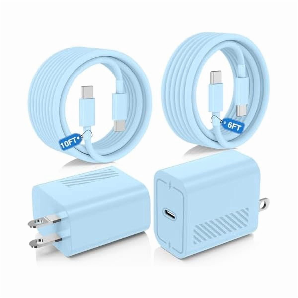 xzyuan 45W Super Fast Charger Type C for Samsung Galaxy S25/S24/S23 Ultra,USB C Android Phone Charger with 6FT/10FT Type C Cords for Galaxy S25/S24/S23+/S22 Plus/S20,iPhone 17/16/15 Pro Max-Blue