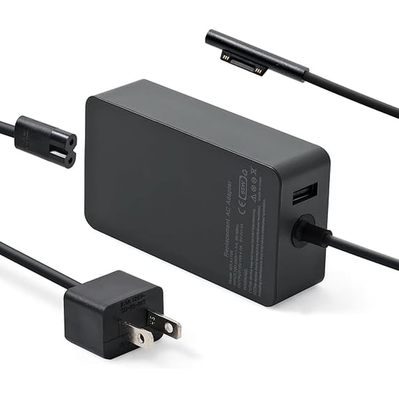 xzyuan 65W Surface Pro Charge Compatible with Surface Pro 10,9,8,7+,7,6,5,4,3,X/Surface Laptop 6,5,4,3,2,1,Studio/Surface Book 3,2,1/Surface Go 3,2,1,Support 44W,36W,8FT Cord,LED,Fast Charging