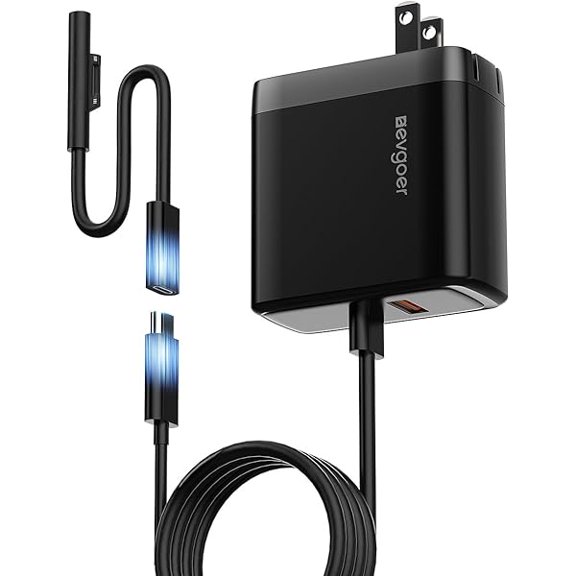 xzyuan 65W Surface Pro Charger,Microsoft Windows Surface Charger for Surface Pro 3/4/5/6/7/8/9/10/X/11/12 Power Adapter,Compatible for Both Microsoft Surface Book/Laptop/Tablet,Support 44W 36W
