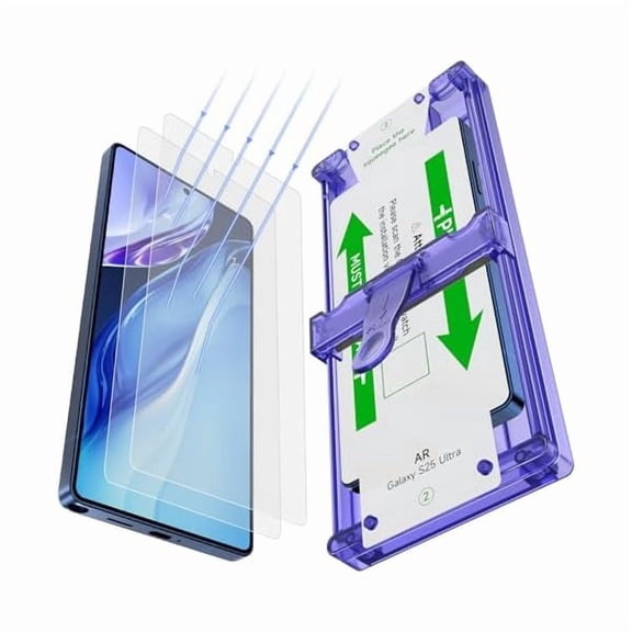 xzyuan Anti Reflective Screen Protector for Samsung Galaxy S25 Ultra, Anti Glare & EZ Unlock [Bubble Free Applicator] [Not Glass] Display Protective Film Shield Accessories Case Friendly, 2 Pack