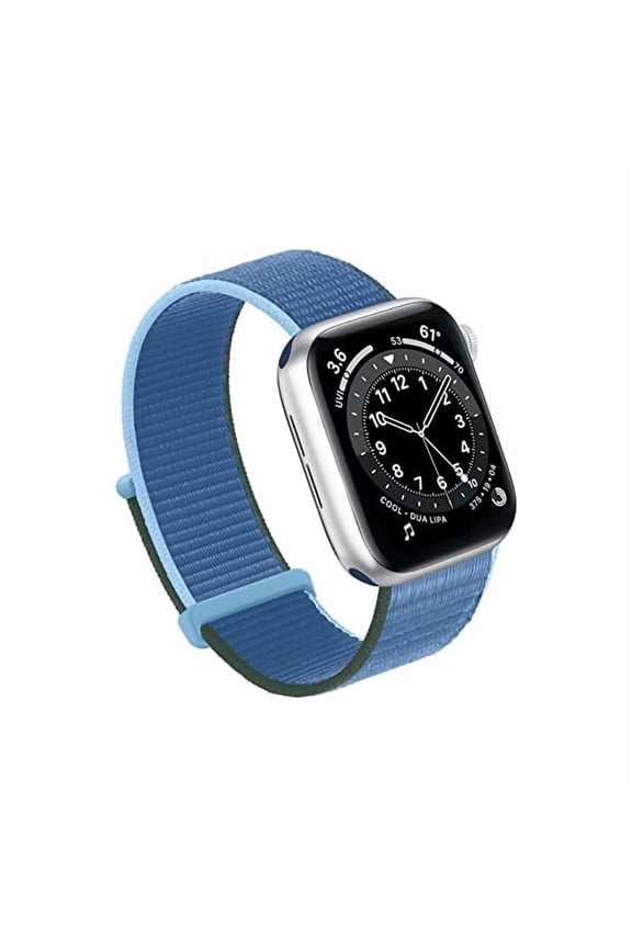 Compatible with Apple Watch Bands Women Men 46MM 45MM 44MM 42MM 41MM 40MM 38MM,Nylon Sport Loop Strap for iWatch Series 10 9 8 7 6 5 4 3 2 1 SE Ultra(38/40/41/S10-42mm,Azure)
