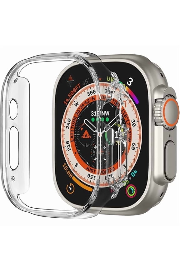 Compatible for Apple Watch Ultra Case 49mm, Shockproof Ultra-Thin Hard PC Bumper Case All-Around Edge Protective Cover Frame [NO Screen Protector] for iWatch Ultra/Ultra 2/Ultra 3, Clear