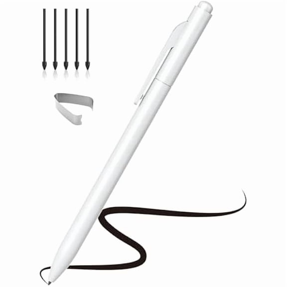 xzyuan EMR Stylus Compatible with Remarkable 2, Replacement Digital Pen with Eraser, 4096 Pressure Levels, Palm Rejection, Tilt Support (5 Pen Tips White)