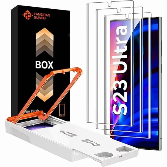 xzyuan FANGTIAN 3-Pack for Samsung Galaxy S23 Ultra/S22 Ultra Screen Protector [Auto Alignment] - Film for S23 Ultra Screen Protector-[Easy Installation][Fingerprint Compatible][Not Glass][6.8Inch]