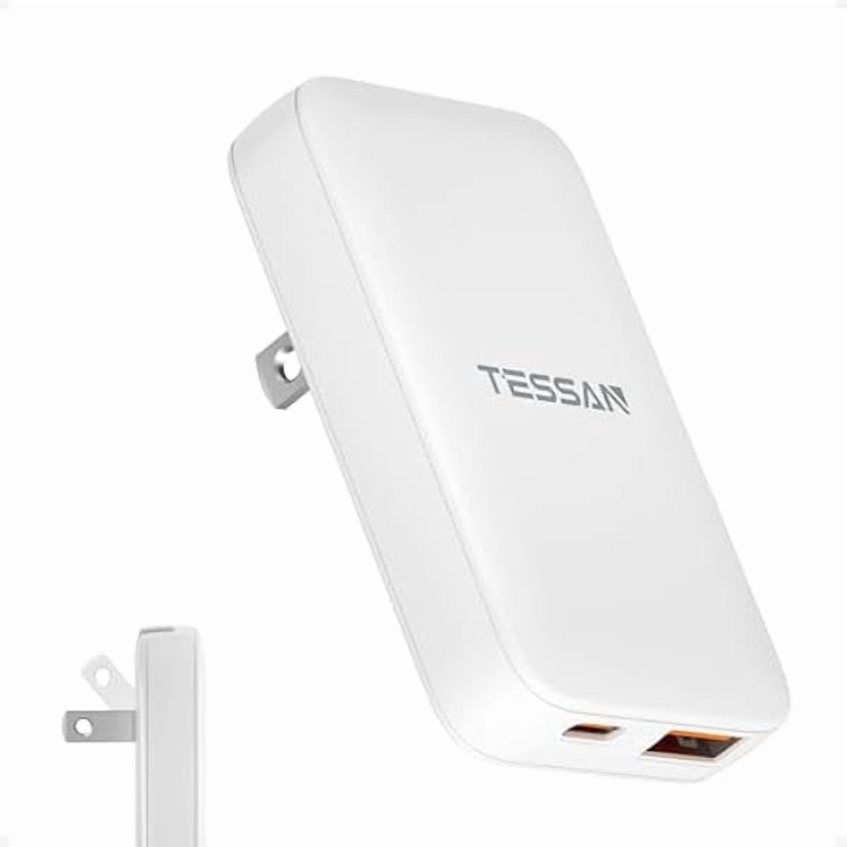xzyuan Flat Wall Charger USB C PD 65W, Flat USB Wall Plug Foldable, Outlet Adapter Fast Charging Block, Ultra Slim Charger Compatible with iPhone 17/16/15 Series and Samsung Galaxy Models, Travel