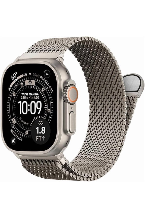Milanese Mesh Loop Compatible for Apple Watch Ultra 3/2/1 Band 49mm 46mm 45mm 44mm 42mm Men Women,Stainless Steel Metal Magnetic Strap for iWatch Series 11/10/9/8/7/6/5/4/SE 3/2/1