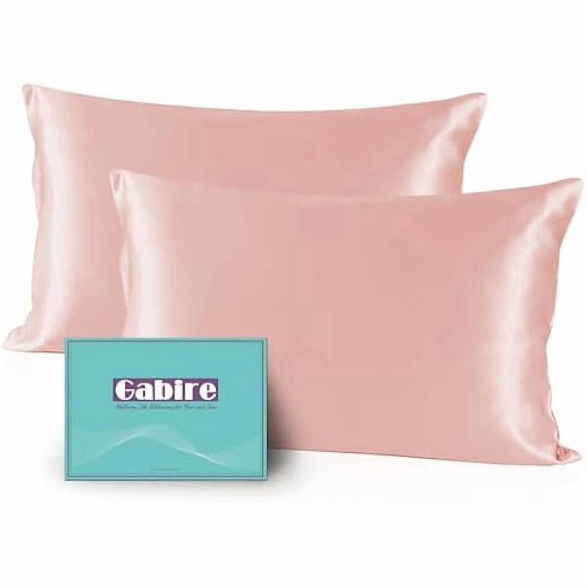 xzyuan Mulberry Silk Pillow Cases Set of 2, Both Sides Real Silk Pillowcase for Hair and Skin Prevent Acne Organic Silk Pillow Cases 2 Pack with Hidden Zipper, Coral Pink, Standard (20"×26")