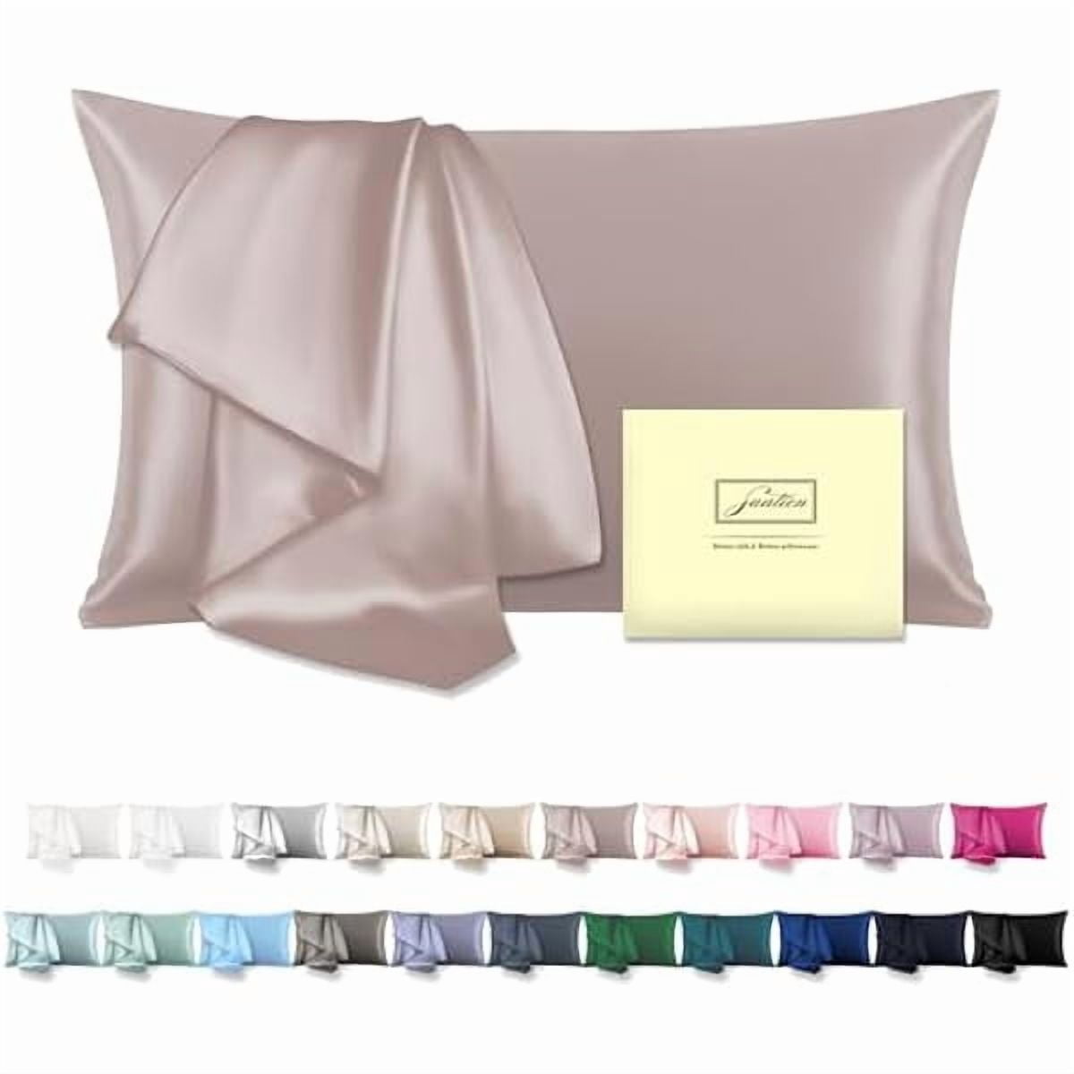 xzyuan Mulberry Silk Pillowcase for Hair and Skin Pillow Case with Hidden Zipper Soft Breathable Smooth Cooling Silk Pillow Covers for Sleeping (Lotus Root Pink, King,1Pcs)