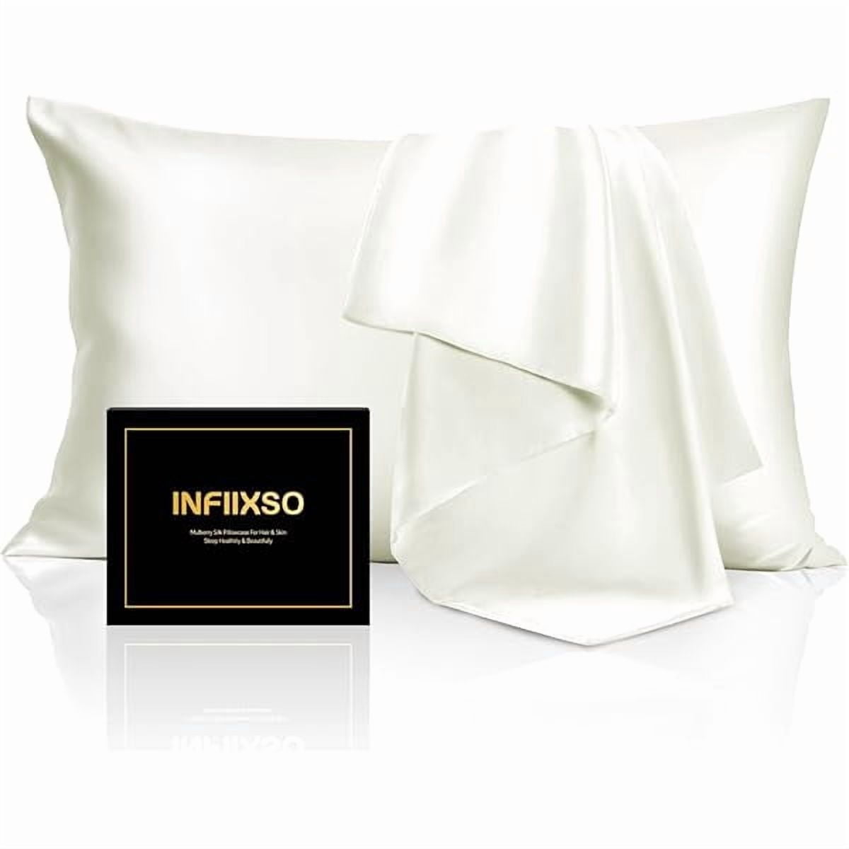 xzyuan Mulberry Silk Pillowcase for Hair and Skin, Silk Pillow Cases Queen with Hidden Zipper 20x30 Inches, Extraordinary Smooth and Soft Cooling Pillow Cases for Hot Sleepers(Cream, 1 Pack)