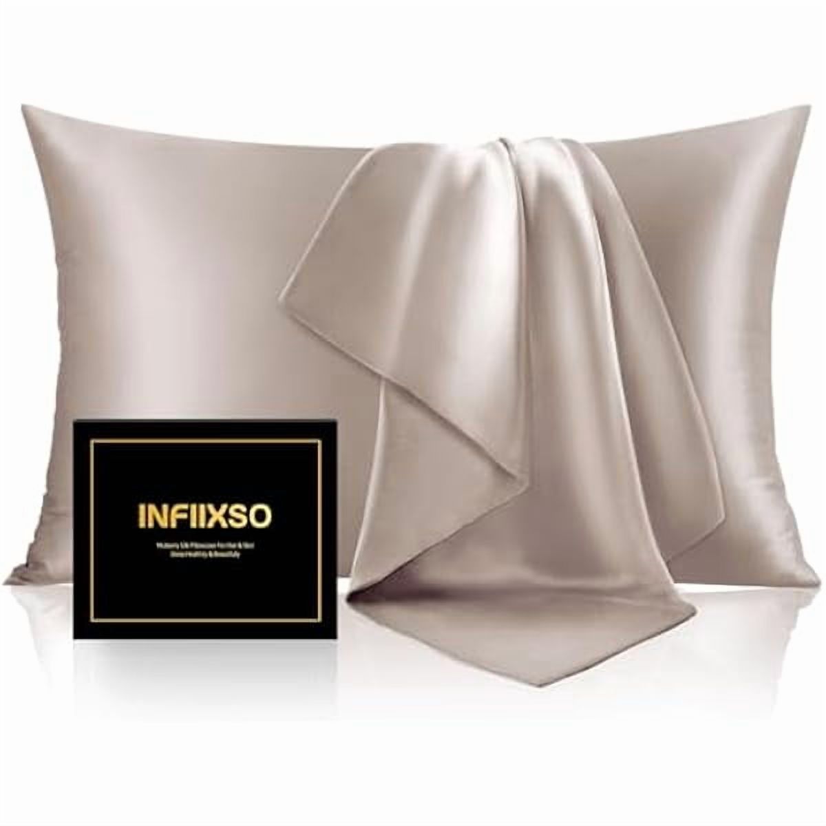 xzyuan Mulberry Silk Pillowcase for Hair and Skin, Silk Pillow Cases Queen Size Set of 2 with Hidden Zipper 20x30 Inches, Ultra Smooth and Soft Cooling Pillow Cases for Hot Sleepers(Caramel, 2 Pack)