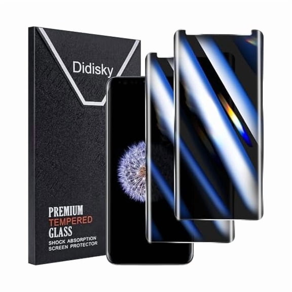 xzyuan For Samsung Galaxy S9 Privacy Screen Protector 2 Pack Tempered Glass, 3D Curved Full Coverage, 9H Hardness, Anti-Spy, Anti Scratch, Bubble Free, Easy to Install