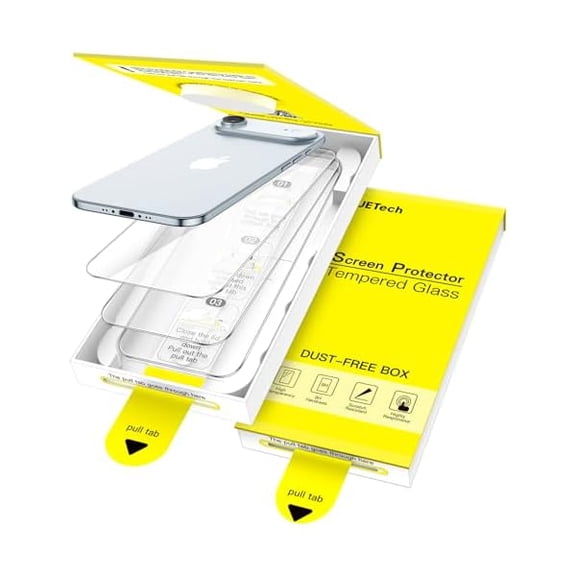 xzyuan Screen Protector for iPhone Air, One-Step Easy Installation with Auto-Alignment Bubble Free Box, 9H Tempered Glass Film, HD-Clear, 6.5-Inch Display, 3-Pack