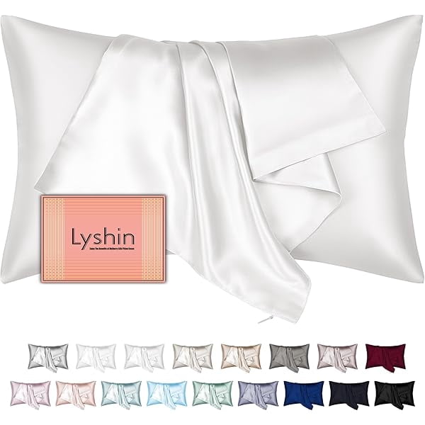 xzyuan Silk Pillow Cases Queen Size with Hidden Zipper, Mulberry Silk Pillowcase for Hair and Skin, Smooth and Soft Breathable Cooling Silk Satin Pillow Covers for Sleeping, Gifts for Women, Ivory