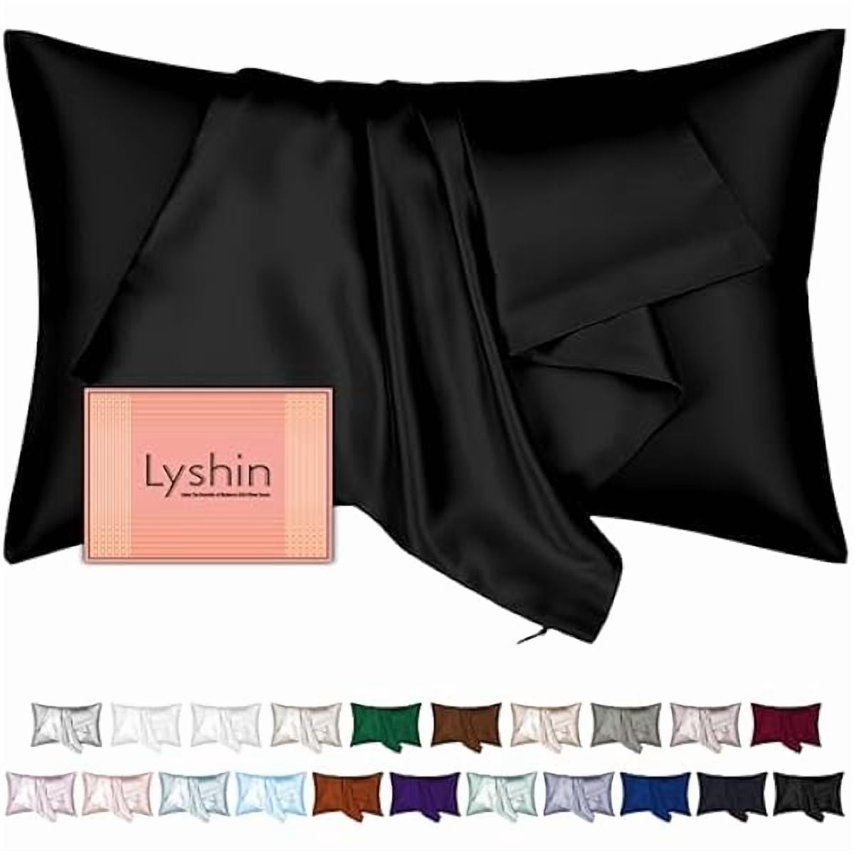 xzyuan Silk Pillow Cases Queen Size with Hidden Zipper, Mulberry Silk Pillowcase for Hair and Skin, Smooth and Soft Breathable Cooling Silk Satin Pillow Covers for Sleeping, Gifts for Women, Black