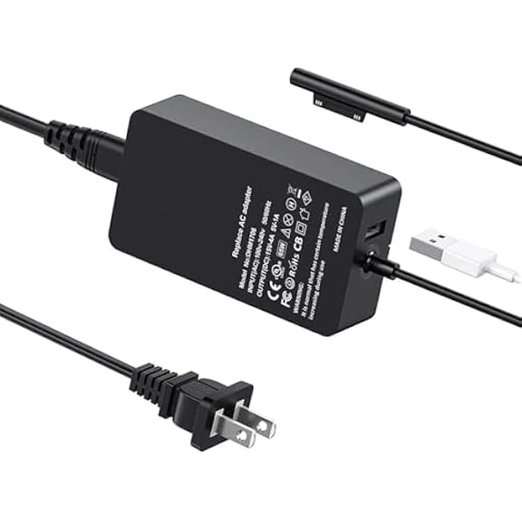 xzyuan Surface Laptop Pro Charger Power Supply 65W 15V 4A Magnetic Replacement AC Adapter Compatible with Microsoft Surface Pro 3/4/5/6/7/8/9/X Laptop1/2/3/4 Go 1/2/3 Book 1/2/3