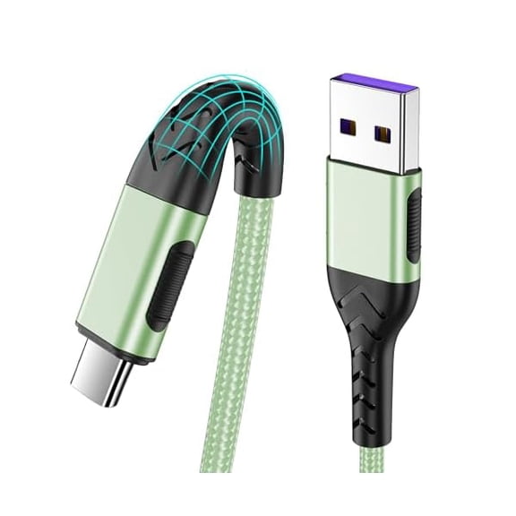 xzyuan USB C Cable, Upgarded 2Pack 10ft Fast USB Type C Charging Cable for Android/Phone/Pad/Laptop, Type C Charger Braided USB Cable Compatible withi Phone 16/15/Pro/Plus/Max/Sam.Sung-Green