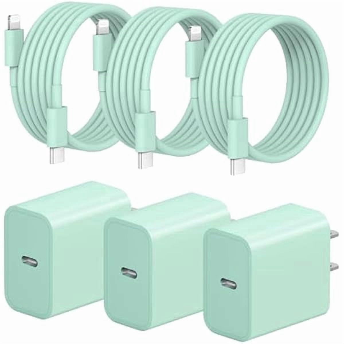 xzyuan iPhone Fast Charger 3+3Pack 20W USB C Wall Charger with 6FT Fast Charging Cable Compatible with iPhone 14/13/12/11/Pro/Pro Max-Green
