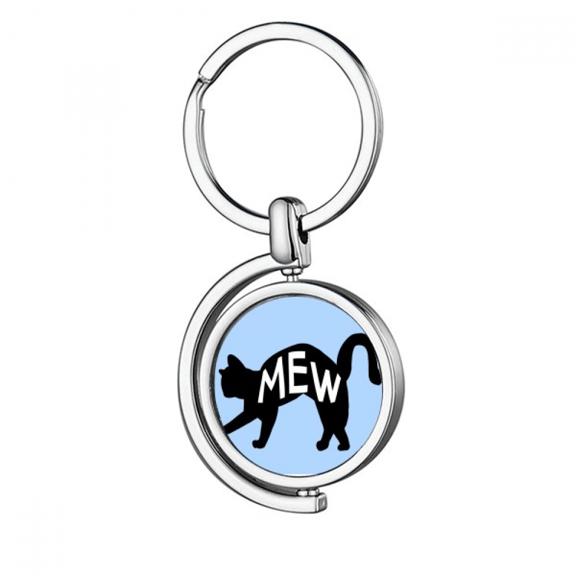 y Cat Meow Rotating Keychain Metal Keyring Holder