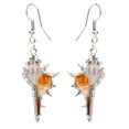 thumbnail image 1 of y Tone Nautical Spiky Peach White Ocean Conch Seashell Mermaid Dangle Drop Earrings, 1 of 5