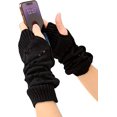 thumbnail image 1 of y2k Style Fingerless Gloves, Heart Knit Wool Arm Warmers with Floral Embroidery, Stacked Sleeve Arm Warmers, Gift for Outdoor, Skiing, Christmas Gift, Typing Sleeve Warmers, 1 of 4