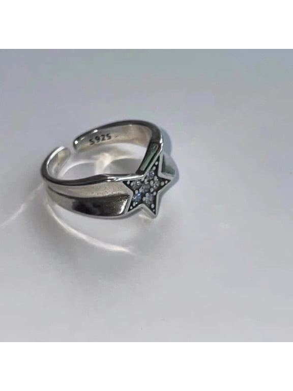 y2k women's pentagram irregular retro personality ring