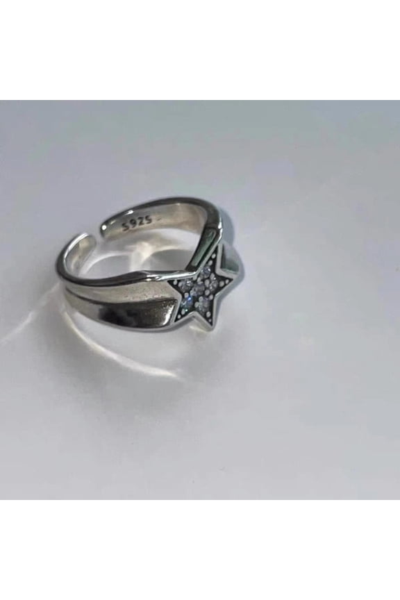 y2k women's pentagram irregular retro personality ring