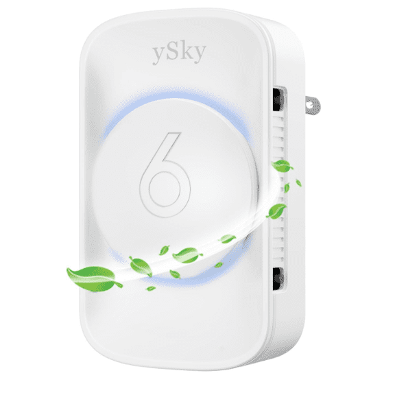 ySky Mini Plug-In Ionizer for Home, Negative Ionizers, Remove Smoke Smell for Home, Bathroom, Toilet, Pet Room 1-Pack White