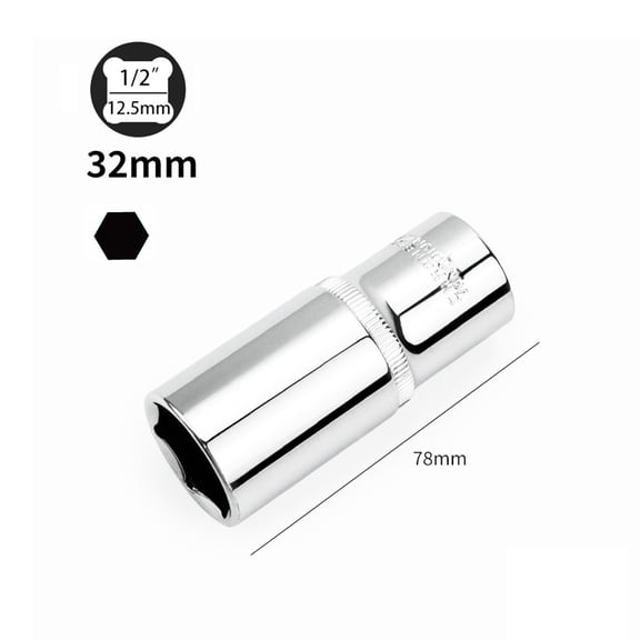 yaaqii 1/2inch 8-27mm Deep Socket Adapter Hex Socket Wrench drive Heads Ratchet Tool