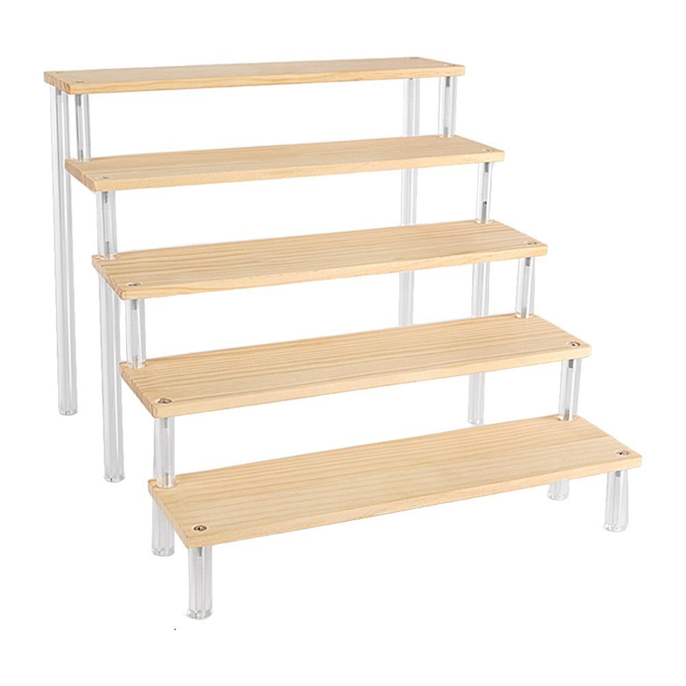 Ladder Rack Display Symbol yaaqii 1-5 Layers Wooden Ladder Rack Acrylic Multi-layer Ladder Display ...