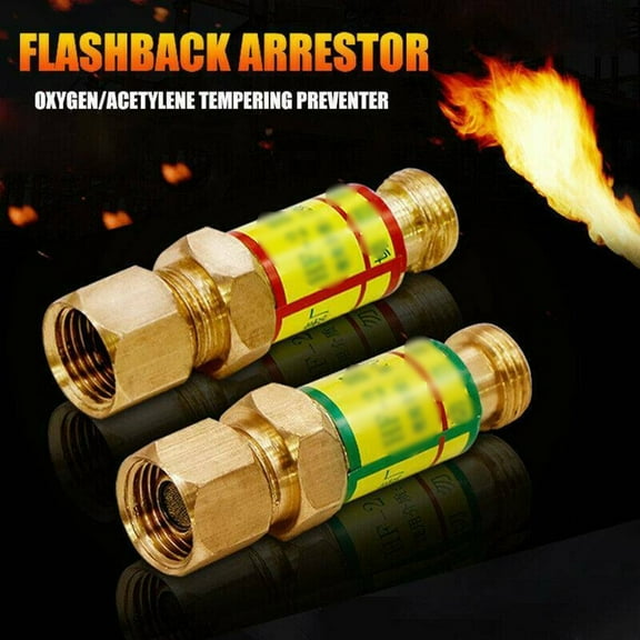 yaaqii 1 Pair Oxygen Acetylene Check Valve Flashback Arrestor*1.5 For Cutting Torch