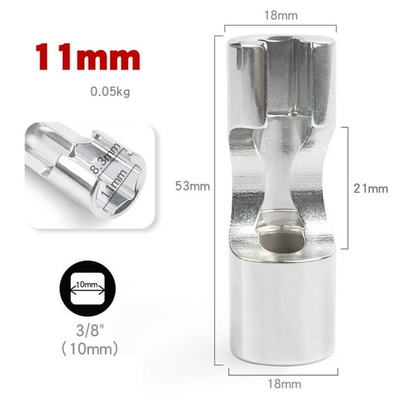 yaaqii 10-19mm 3/8inch Diesel Injector Fuel Line Socket Wrench Set Union Nut Socket
