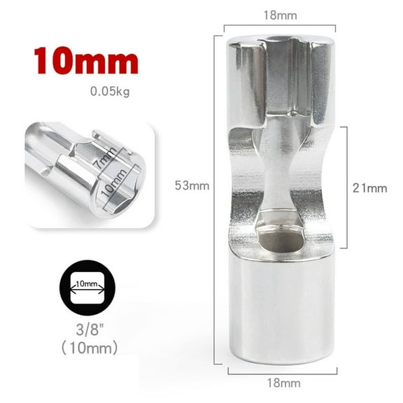 yaaqii 10-19mm 3/8inch Diesel Injector Fuel Line Socket Wrench Set Union Nut Socket