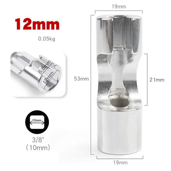 yaaqii 10-19mm 3/8inch Diesel Injector Fuel Line Socket Wrench Set Union Nut Socket